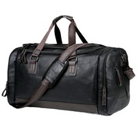 Bolsa de Viaje de Gran Capacidad de Cuero PU, Maleta de Viaje de Negocios, Mochila de Viaje, Versión Coreana, de Mano y Hombro para Hombre