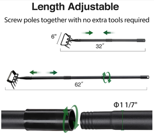 Strumento da giardinaggio personalizzabile per zappa e rastrello 2-in-1 pesante zappa e rastrello con supporto OEM - Product Image 4