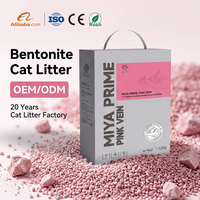 Litière pour chat en bentonite de sodium naturelle, forte absorption, non toxique, sable minéral pour chat, emballage personnalisé, OEM ODM, fourniture directe d'usine