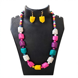 Collar Clásico de Cuentas de Resina Turquesa, Forma de Bola, Estilo Casual, Hecho a Mano, Joyería Única Unisex para Mujer, Regalo - Product Image 5