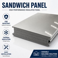 Panel Sándwich de Lana de Roca, Panel de Pared con Aislamiento Térmico e Insonorización, para Construcción Comercial e Industrial