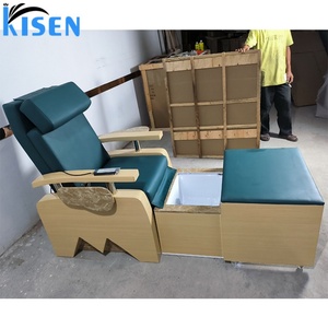 Kisen Factory Wholesale Solid Wooden Custom Leather Plumbing Manicure Pedicure Chair With <b>Back</b> Massage - Product Image 5