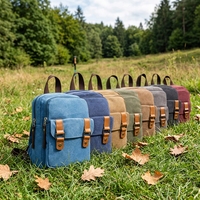 Sac à dos en toile grand format BEARKY BSCI 2026 bleu, design vintage et tendance, fermeture éclair, nouvelle collection, vente en gros, pratique