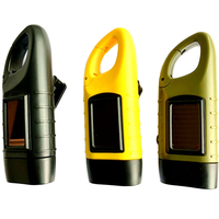 Portable Torche Soleil Flash Lumière Led Solaire Rechargeable Charge Puissance Alimenté Pratique Manivelle Camping Lampe De Poche