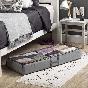Sac de rangement pliable en polyester <span class=keywords><strong>pour</strong></span> vêtements avec fenêtre transparente en PVC Literie Couette Organisateur de <span class=keywords><strong>garde</strong></span>-<span class=keywords><strong>robe</strong></span> Boîte de rangement <span class=keywords><strong>pour</strong></span> <span class=keywords><strong>déménagement</strong></span> - Product Image 5