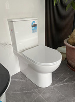 Tall Rear Outlet Toilet Two Piece Toilet With Comfort Seat Dual Flush Water Tank