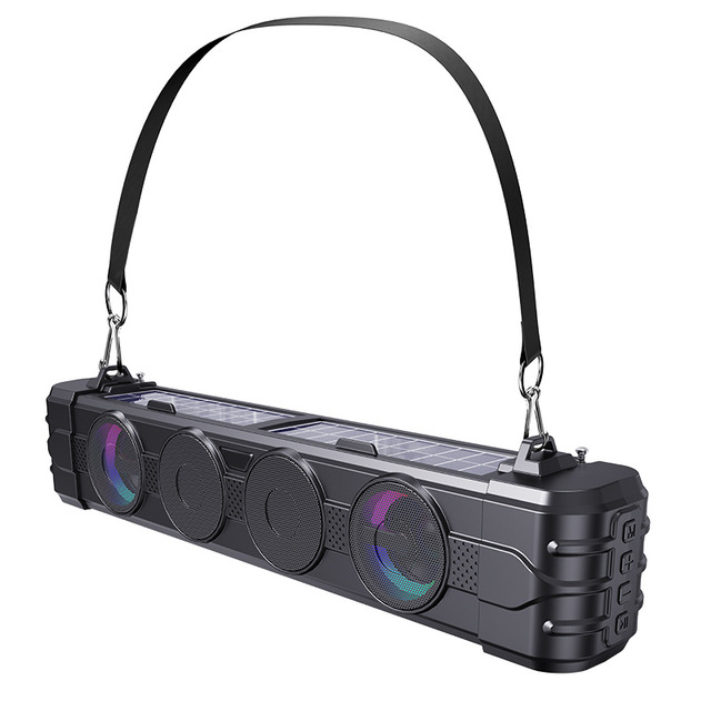 New Soundbar  Speaker Bar Convenient with Colorful Lights High Beauty Desktop Outdoor Solar Powered Audio