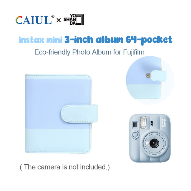 Wholesale High Quality 3-Inch Leather Fujifilm Instax Mini 13/12 64-Pocket Wedding Memorial Gift Eco-Friendly Portable Photo