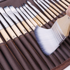 Artecho Set di 24 <span class=keywords><strong>Pennelli</strong></span> in Nylon <span class=keywords><strong>per</strong></span> Pittura Acrilica, a Olio, Acquerello, Gouache e <span class=keywords><strong>su</strong></span> <span class=keywords><strong>Tela</strong></span> - Product Image 4