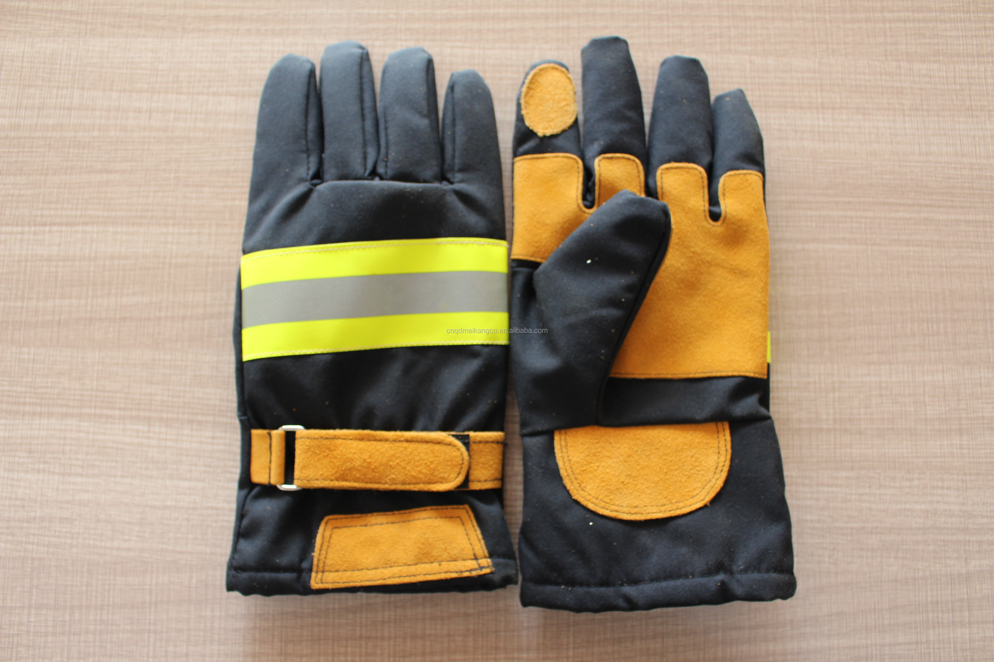 en认证消防皮革消防员手套 - buy en standard firefigthing rescue