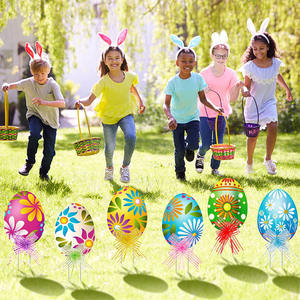 2024 Joyeuses <span class=keywords><strong>Pâques</strong></span> coloré oeuf thème jardin décoration extérieur jardin cour signe cartes avec piquets - Product Image 5