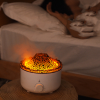 Humidificateur ultrasonique haut de gamme à effet flamme volcanique, diffuseur d'arômes 560 ml avec télécommande et anneau de brume méduse, le plus vendu