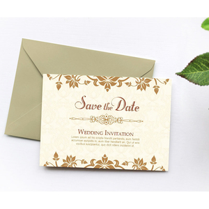 Carte d'invitation de mariage personnalisée de luxe avec logo en feuille d'or - Product Image 5