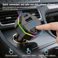 Adaptateur de chargeur de téléphone avec écran numérique G44/lumière LED colorée pour station de charge PD/USB, chargeur de voiture sans fil, appels mains libres