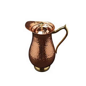 AZ ENTERPRISES Hammered Copper Eco-Friendly Handmade Water Pitcher Lid 1.7L Classic Design Drinking Jug for Party Wedding Use - Product Image 5