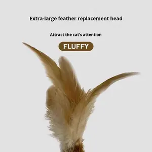 Simulation <span class=keywords><strong>Plumeau</strong></span> <span class=keywords><strong>Chat</strong></span> Teaser Baguette Résistant aux Rayures Résistant aux Morsures Auto-Divertissement Jouet à Mâcher pour Animaux Consommateur d'Énergie - Product Image 3