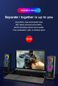 ลำโพงคอมพิวเตอร์แบบถอดได้ 2 in 1 รุ่น 2.0CH RGB สำหรับเล่นเกมส์ พร้อมสายเชื่อมต่อ - Product Image 4