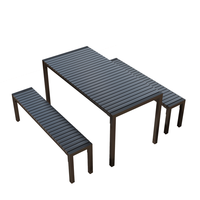 Conjunto de Mesa y Sillas Multifuncional para Exteriores, Resistente a la Corrosión y a los Rayos UV, Diseño Moderno y Sencillo para Jardín, Patio o Balcón