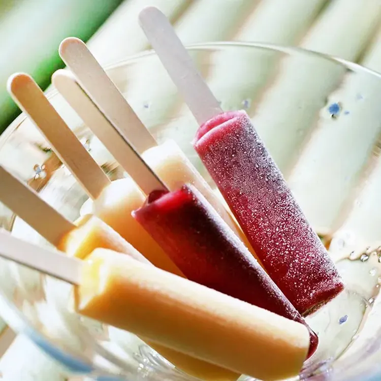 सन्टी लकड़ी आइसक्रीम लाठी/popsicle छड़ें आइसक्रीम popsicle अनुकूलित विभिन्न आकार के साथ चिपक जाती है