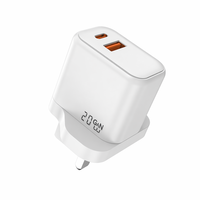 Cantell UK PD 20W Cargador Rápido con Enchufe y Cable de Carga Tipo C, Adaptador de Corriente y Cable para iPhone 17 16 15 14 13