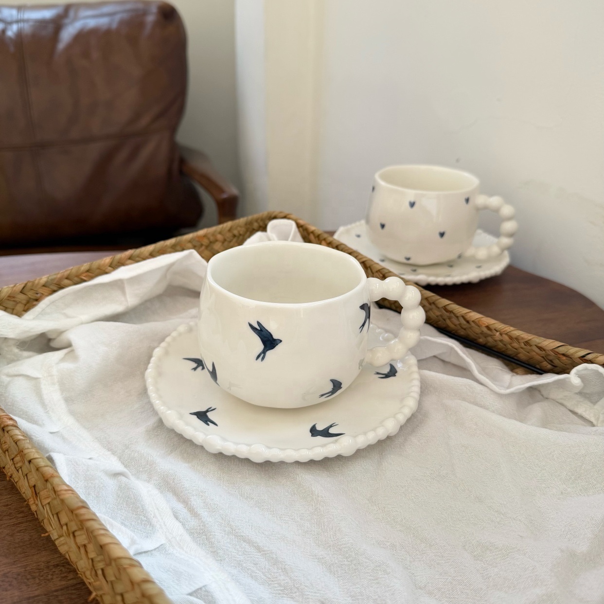 Tasse et soucoupe Blue Swallow 320ml