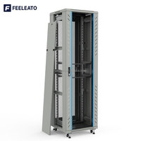 Armoire de serveur de centre de données de haute qualité, sur pied, 19 pouces, avec porte en maille, en acier laminé à froid SPCC, revêtement en poudre