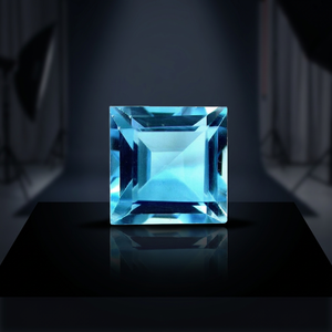 Topaze bleu ciel naturelle 16mm coupe carrée prix d'usine de gros pierre précieuse en vrac à facettes de haute qualité par carat certifié IGI - Product Image 3