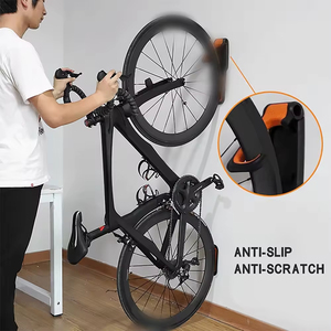 <b>Wall</b> Mounted Lightweight Folding Bike Rack ABS Bicycle Hanger Collapsible Bike <b>Storage</b> Hook for Indoor <b>Garage</b> Small Spaces - Product Image 4
