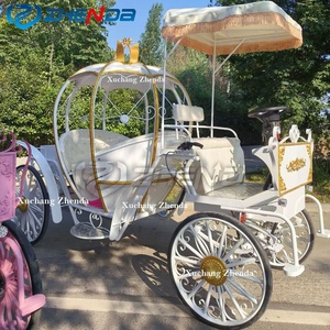 Carruaje de Princesa Cenicienta, Carruaje Blanco con Forma de Calabaza, Carruaje Eléctrico Romántico de Dos Filas para Bodas, Venta Directa de Fábrica - Product Image 4