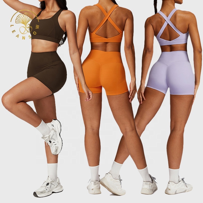 Factory Breathable Quick Dry Outdoor Activewear Running Two Piece Yoga Sets for Women Light Weight Gym Sports Bras Manufacturer