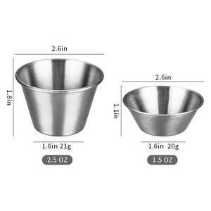 Artículos transfronterizos en stock, taza para salsa/condimento de 2.5 oz, plato para salsas de 1.5 oz, platillo pequeño de acero inoxidable 304. - Product Image 5