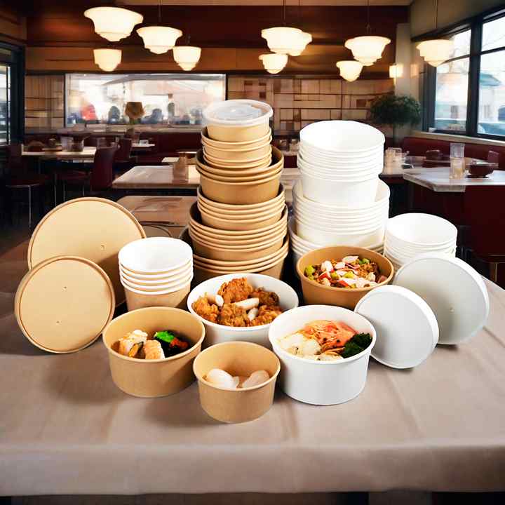 Cheap Price Biodegradable Eco Friendly Take Away Paper Bowl Disposable Ice Cream Paper Cup Tub Beverage Dessert Shop Paper Bowl
