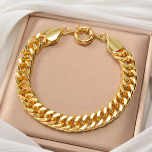 luxe polished chunky cuban curved uniform eye catching unisex <b>copper</b> factory <b>bracelets</b> - Product Image 1
