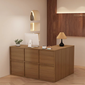 Mostrador de Recepción de Madera Sólida Ajustable para Tienda de Ropa Femenina, Peluquería, Yoga, Servicios de Belleza, Esquina de Caja - Product Image 1