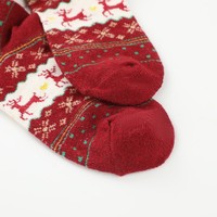 Chaussettes d'été européennes et américaines pour femmes, mi-mollet, mignonnes, rétro, avec motif animal renne en fil doré, en tissu éponge épais antidérapant