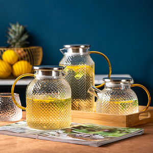 Bouilloire froide en écailles de <span class=keywords><strong>poisson</strong></span> à haute teneur en borosilicate Bouilloire froide de grande capacité Jus d'<span class=keywords><strong>eau</strong></span> blanche froide Pot de cravate - Product Image 3