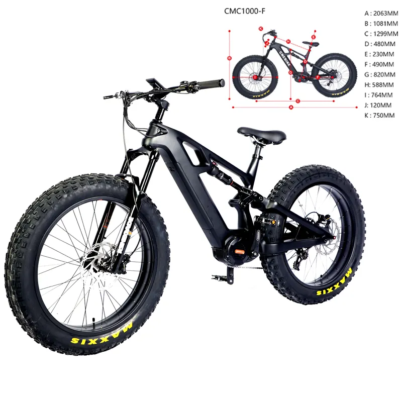 Dengfu en çekici karbon Fiber çerçeve yağ bisiklet plaj orta sürücü Ebike 26 inç elektrikli kruvazör bisiklet 48v Fatbike