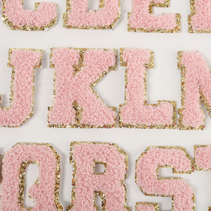 High Quality No MOQ Clothing Accessories Multicolor Stick on <strong>Alphabet</strong> Letters <strong>Patch</strong> <strong>Fuzzy</strong> Glitter Stickers Chenille <strong>Patches</strong> - Product Image 4