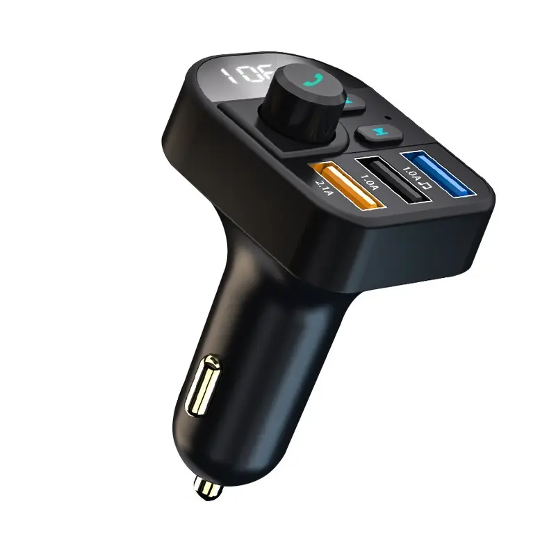 Coche inalámbrico manos libres LCD USB auxiliar FM modulador coche reproductor MP3 adaptador de cargador rápido USB