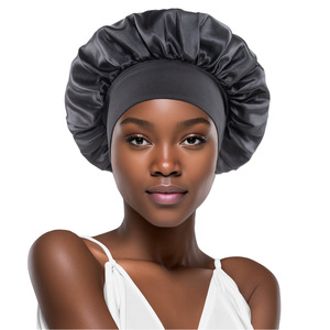 Nouveau bonnet de nuit en satin soyeux et doux pour femme, couleur unie, élégant, élastique, pour la douche et le bain - Product Image 1