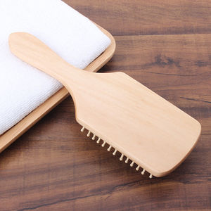 Wooden Massage Comb With Air <b>Cushion</b> For Long Hair Care And Anti-Hair Loss <b>Rectangular</b> Boxwood Brush - Product Image 1