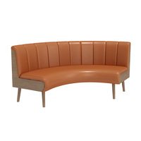 Prix d'usine Tables et chaises en bois de luxe pour restaurants Ensemble de restaurant banquette orange demi-ronde pour restauration rapide