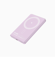 Chargeur portable 5000mAh, alliage d'aluminium fin 8,5 mm, PD20W Type-C, batterie externe magnétique sans fil