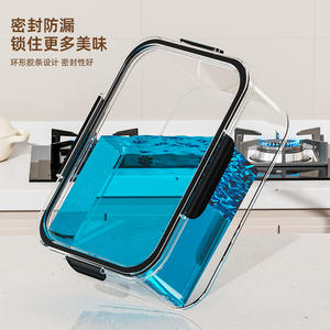 Boîte de conservation des aliments, rectangulaire, empilable, résistante à l'humidité, avec couvercle à clipser, grande capacité - Product Image 3