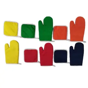 Customizable BBQ Oven Mitts Heat Resistant Microwave Polyester Gloves And Pot Holder For Kitchen Cooking