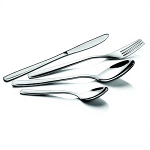 Ensemble de couverts en argent, cuillère, fourchette, couteau et cuillère pour bébé, 4 pièces, design hôtelier, ensemble de couverts avec design à prix de gros - Product Image 1