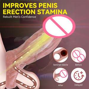 Opalray-agd Vibrateur réaliste en silicone liquide souple, résistant à <span class=keywords><strong>l</strong></span>'eau, à porter à la main, avec fonction de vessie de sperme et manchon pénien creux - Product Image 6