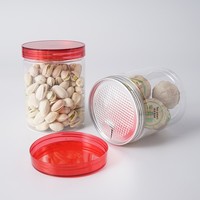 Emballages cylindriques transparents en PET, bouteilles en plastique, boîtes à ouverture facile, bocaux scellés avec couvercle transparent, boîtes en aluminium à ouverture facile