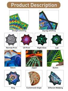 منديل يد دوار بـ16 زاوية متفاعل مع الأشعة فوق البنفسجية، منديل للألعاب البهلوانية صديق للبشرة - Product Image 6