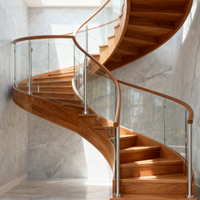 Vente en gros Style moderne Matériau rond à haute teneur en polymère Main courante d'escalier en verre sans cadre courbé à chaud Main courante en PVC pour escalier